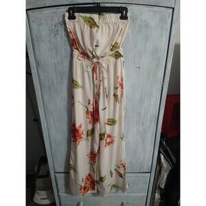 Feathers Wide Leg Floral Strapless Romper Sm Boho Feminine Cottage Core Beachy